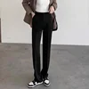Women's Casual Trousers Spring Autumn High Street Drapey Suit Pants Loose Straight Wide Leg Long Trousers Comfortable Fit