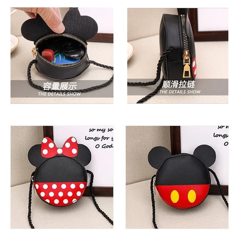 Disney Mickey Minnie Mouse Women's Bag Cartoon Fashion Shoulder Bags Cute Girl Messenger Bag Coin Purse Fashion Anime Bags Gifts