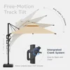10 FT Cantilever Outdoor Patio Umbrellas with Solar Powered Led Lights, Free-motion Track Tilt Large Rectangle Umbrella 5