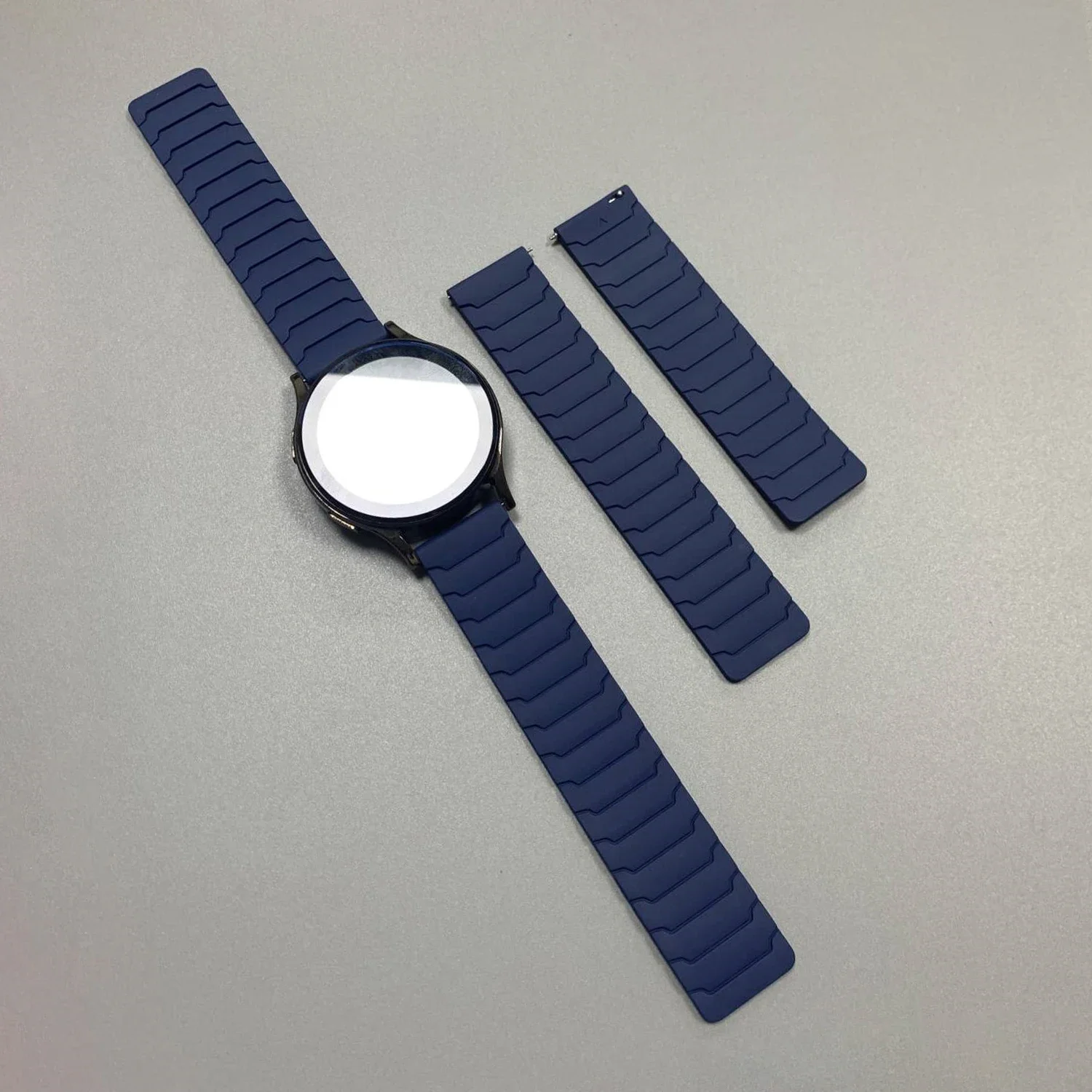 Magnetic Silicone Loop Watch Strap, 22mm/20mm Band Bracelet