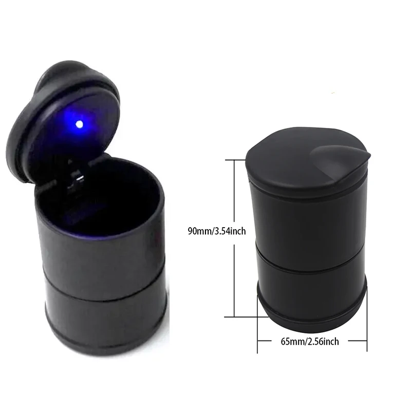 Portable Car Cigarette Ashtray Cup With LED Light Detachable One Touch Open Vehicle Ashtray Holder Auto Accessories