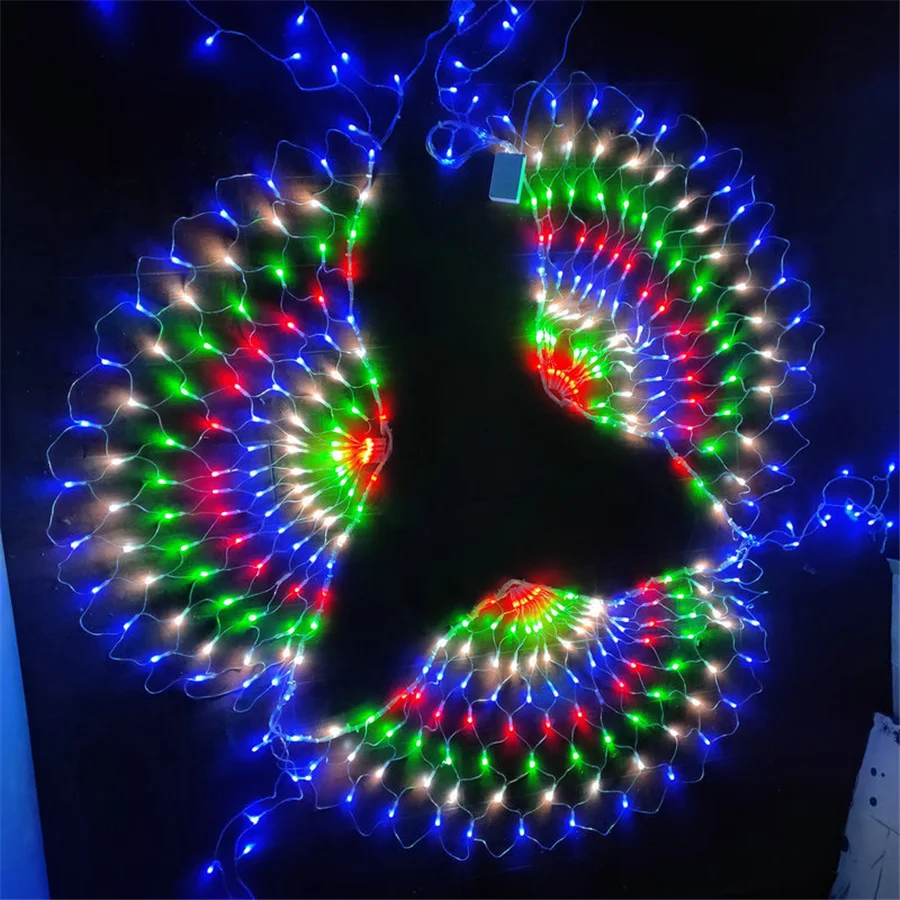 Christmas LED 3*0.5M Peacock Mesh Curtain Lights Outdoor Garland Fairy String Lights for Party Wedding Garden Home Bedroom Decor curtain lights led string usb battery fairy garland lamp wedding party christmas for window home outdoor decor