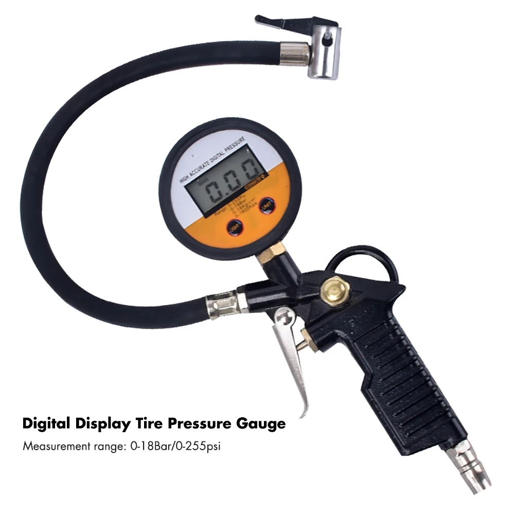 

New Car Tire Air Pressure Inflator Gauge Digital LCD Display Inflation Tyre Monitoring Manometer Test Detect Vehicle Motorcycle