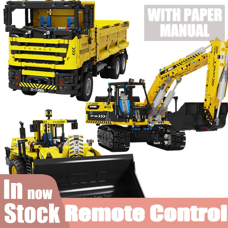 Engineering Cars Truck Excavator Bulldozer Earthmoving Building Blocks