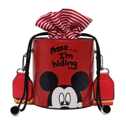 Disney small handbag new fashion printing Mickey Mouse cute cartoon girl wild mini crossbody bucket small coin bag