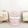 Modern Pink Castle Cake Ceramic Storage Jar Cute Home Jewelry Box Cake Shape Candy Biscuit Jar Desktop Ornament Home Decoration 1
