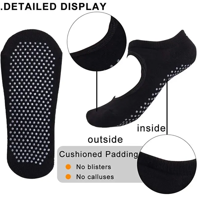 Backless Non-slip Fitness Yoga Socks Cotton Women Sport Pilates Socks Ballet Dance Slippers Barefoot Sock Workout for Gym 3