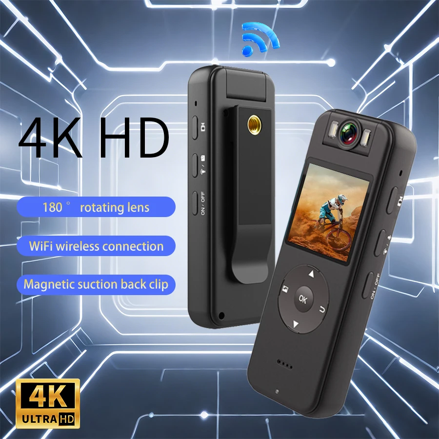 1 4K 초고화질 야간 투시 네트워크 DV 카메라, WiFi 카메라, 야외 스포츠 자전거 카메라, 휴대용 오토바이 카메라