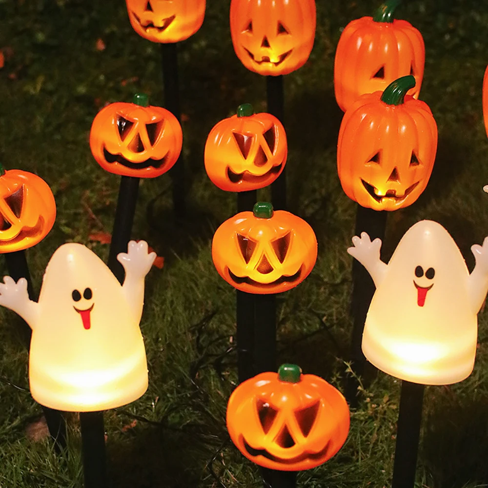 

5-in-1Halloween Pumpkin Ghost Outdoor Solar Lights Waterproof Halloween Decorations Solar Led Light Outdoor for Garden House