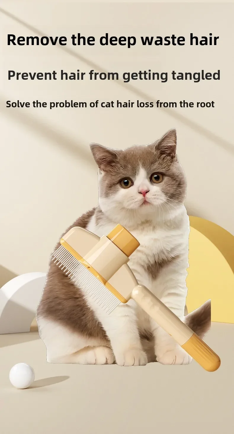 Cat Comb Knot Removal Floating Hair Artifact Long Hair Pet Self Cleaning Row Dog Cats Combs Grooming Supplies Flea Remove 6