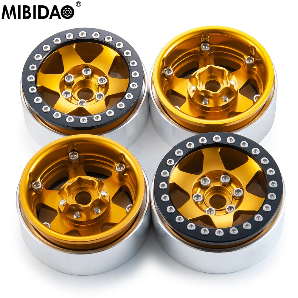 4PCS 2.2" RC Beadlock Wheel Outer Rings - Bright Silver Metal Upgrade For Axial SCX10, Wraith, TRX4, D90 - View #6