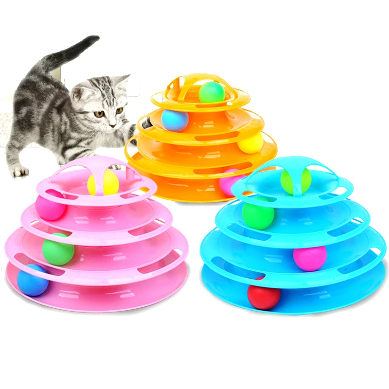 

Cat Toys Funny Cat Pet Toy Intelligence Triple Play Disc Cat Toy Balls Cat Crazy Ball Disk Interactive Toy for IQ Traning