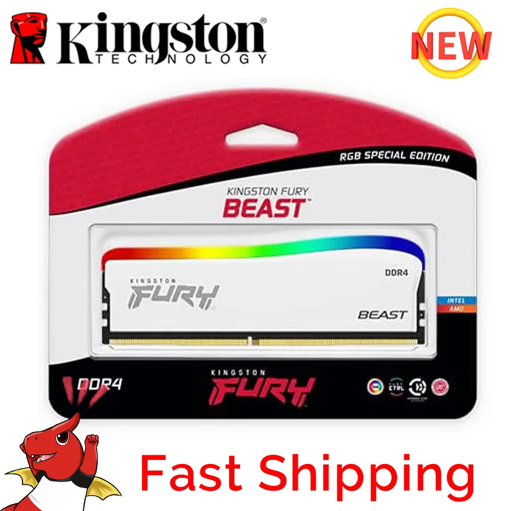 100% New Kingston FURY Beast RGB DDR4 2666MHz 3200MHz 3600MHz RAM Desktop  Memory Ram RGB DDR4 RAM 8GB 16GB FURY Beast DDR4 - AliExpress