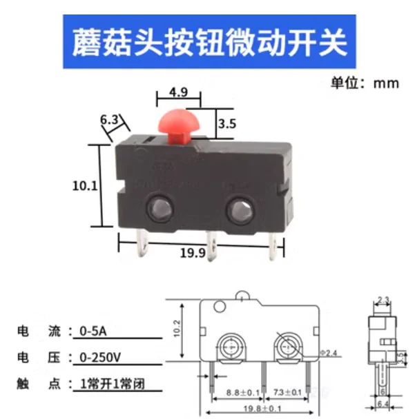 5-Pack New Micro Roller Lever Arm Limit Switches - Normally Open/Close, 5A 125V/250V