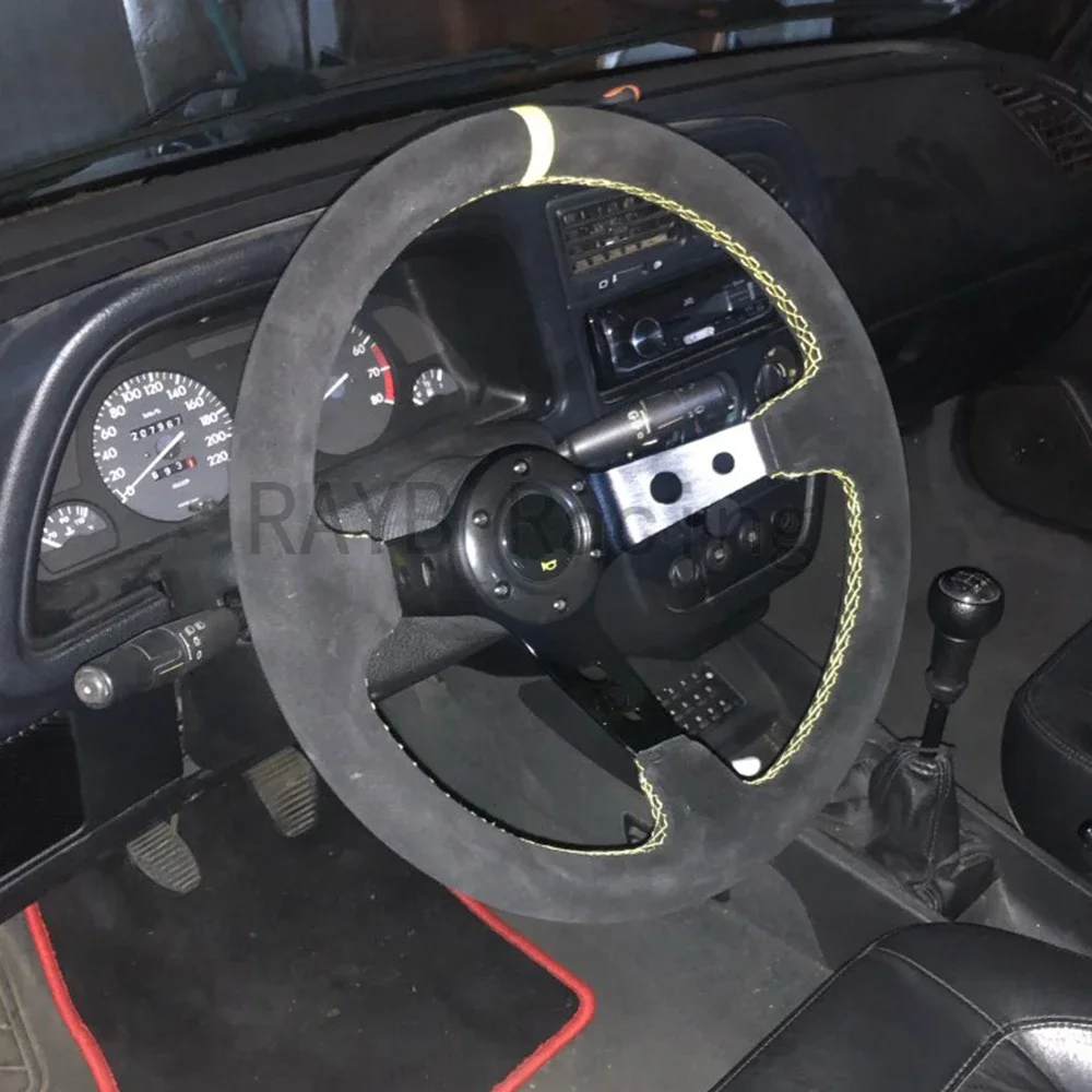 OMP RALLY 350mm径　95mmディープ　スエード生地 OMP RALLY 350mm径95mmディープスエード生地
