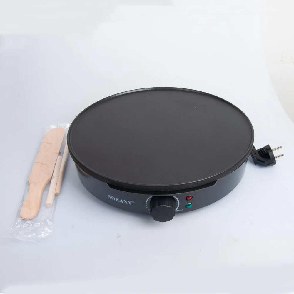 12" Griddle & Crepe Maker Non-Stick Electric Crepe Pan Batter Spreader & Recipe Guide- Dual Use for Eggs Pancakes electric crepe maker