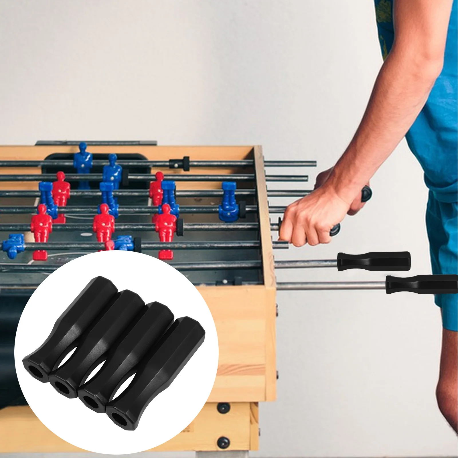 8pcs Table Plastic Grips Foosball Handles Replacement Foosball Accessories Ergonomic Design Smooth Clean