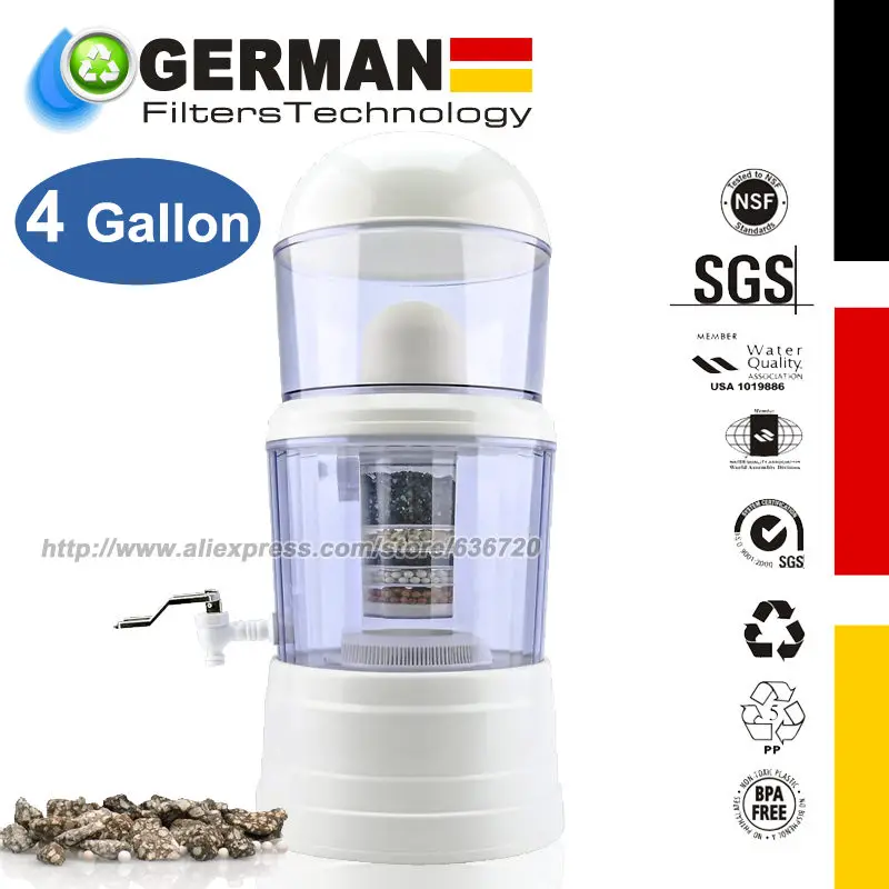 A10 Gravity Water System Filter, at Home Water Filter That Makes Water Alkaline and Adds Minerals | Chlorine and Fluoride Filter