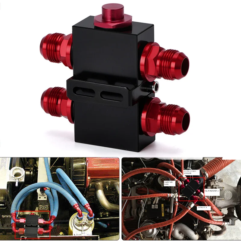 Oil Filter Sandwich Adaptor With In-Line Oil Thermostat Sandwich With Thermostat AN10 Fitting Adapter oil filter adapter