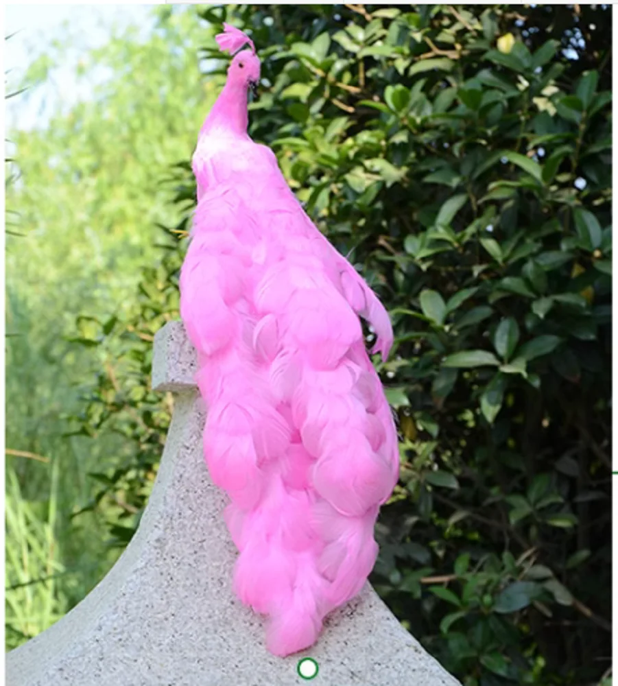 

new peacock model foam&feather simulation pink peacock doll gift about 50cm t2529
