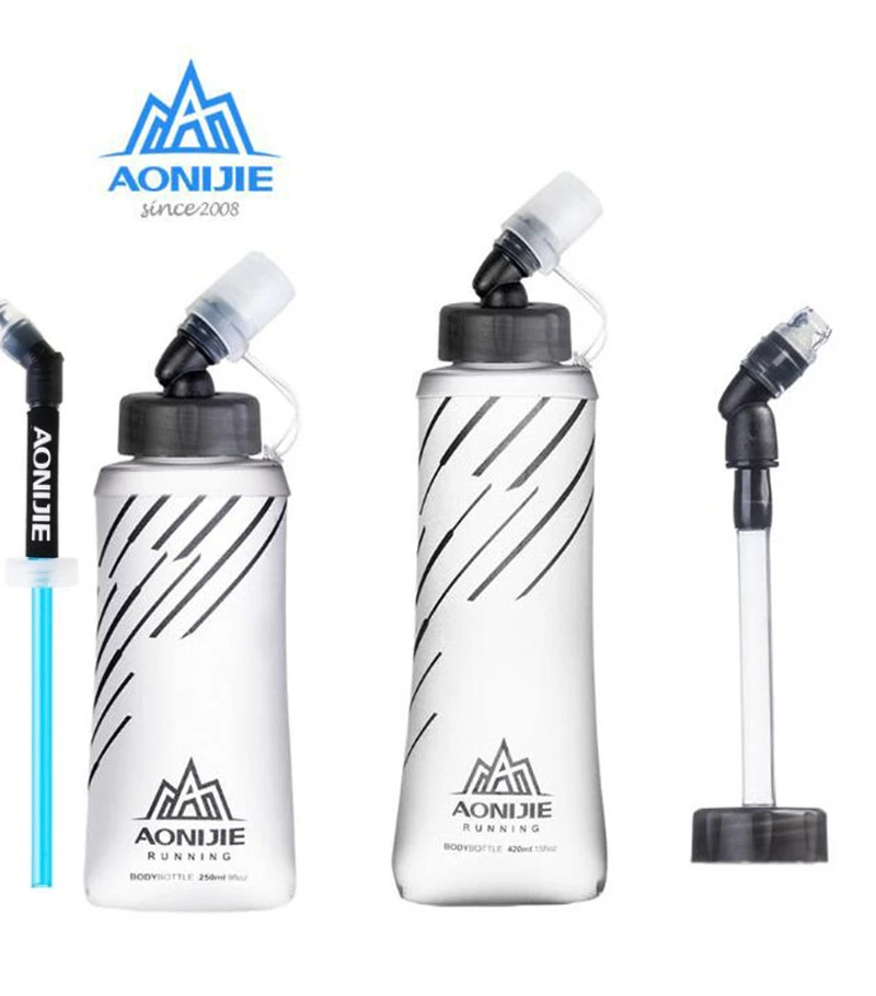 AONIJIE Foldable Soft Flask Hydration 250ml 420ml Water Bladder BPA Free Water Bottle For Running Outdoor Marathon Cycling Trail sports water bottle,portable water bottle,sports water bag