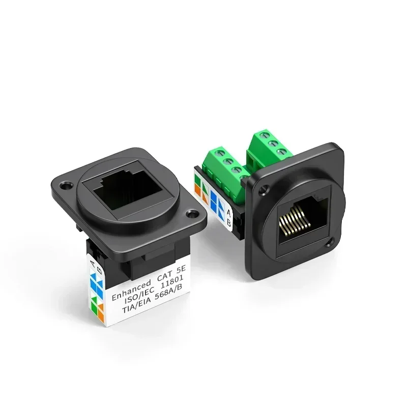 Premium RJ45 Network Cable Panel Socket - Solderless Metal Shielded Extender Connector