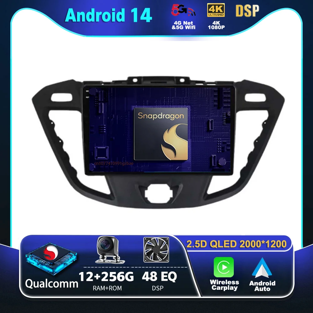 

Android 14 Carplay Car Radio For Ford Transit Tourneo Custom 2012 2013 - 2021 Multimedia Video Player Navigation GPS Stereo 2Din