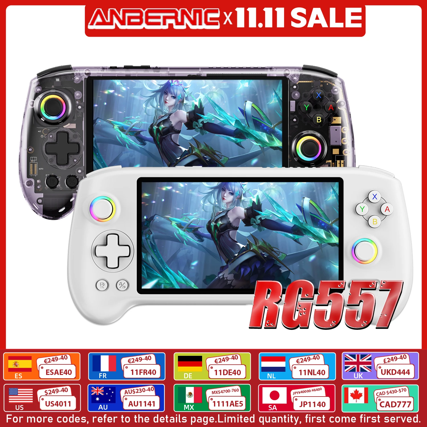 Anbernic rg557 console de videogame portátil android 14 console de