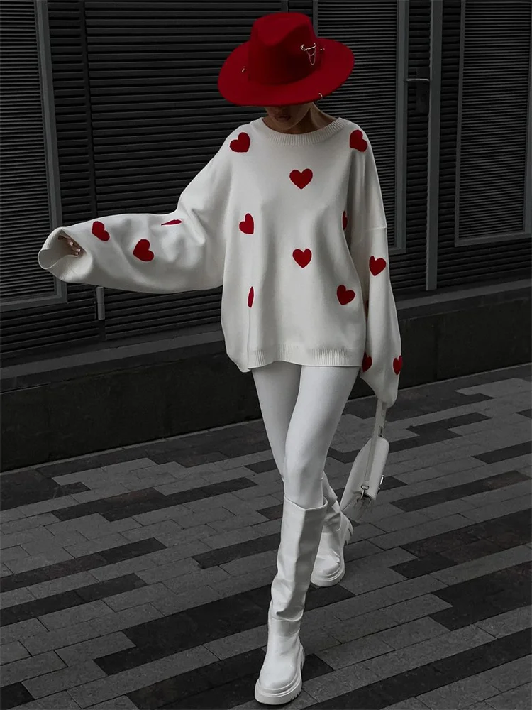 Knitwear Sweater Pullover Female Autumn Loose Fashion Patchwork Long Sleeve Casual Knit Streetwear Women Contrast Pullover