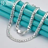 925 Sterling Silver Full Sideways Necklace Chain For Woman Men Fashion Wedding Engagement Jewellery 6