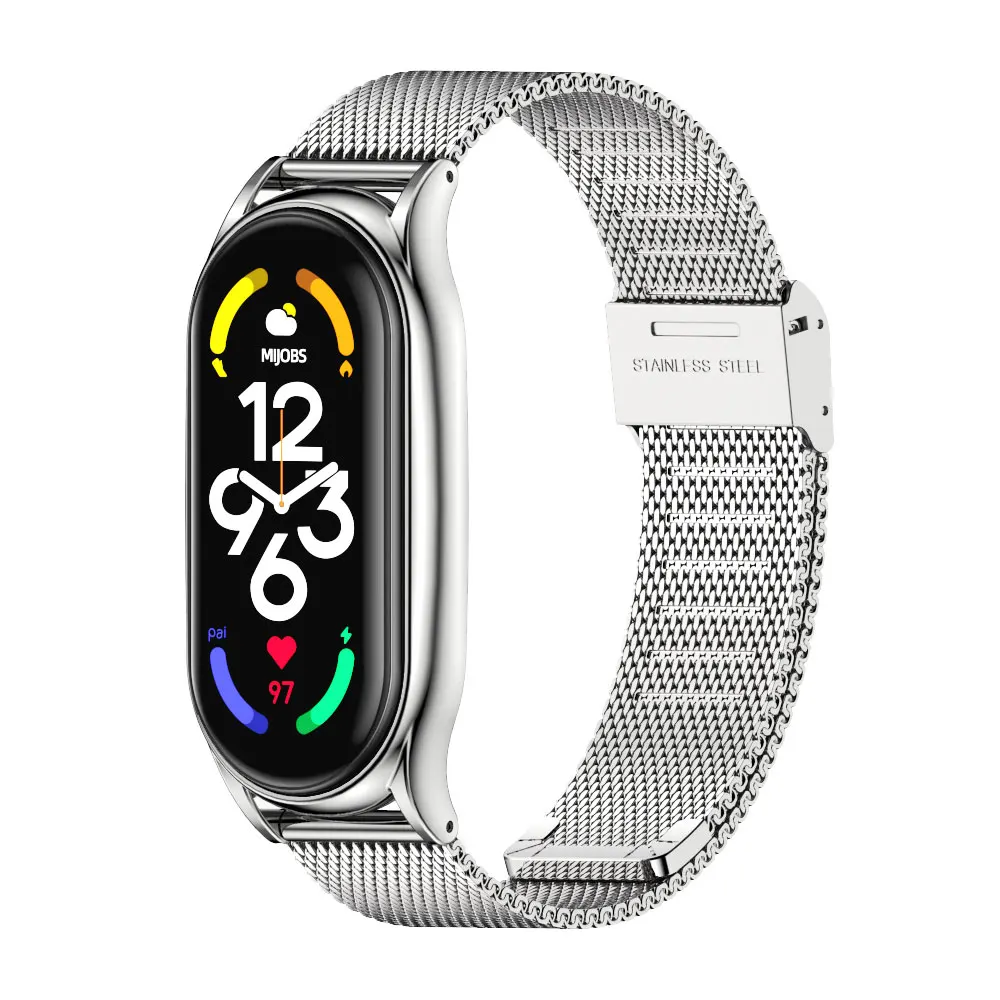 Premium Stainless Steel Watchband Bracelet - Adjustable Metal Wrist Strap