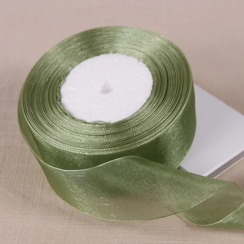Burgundy Transparent Organza Ribbon for DIY Crafts and Decorations