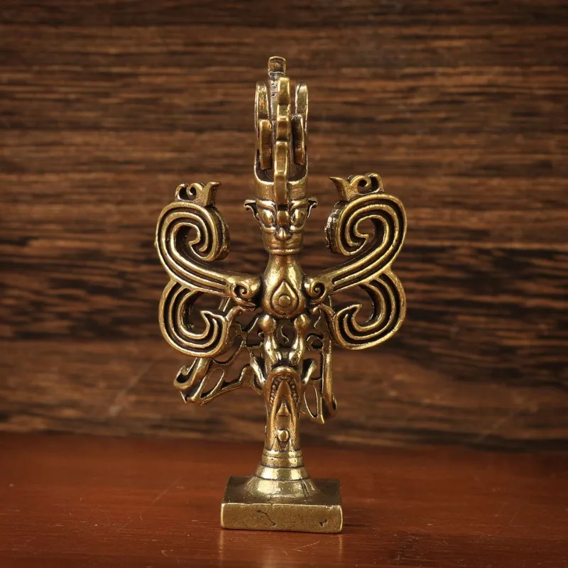 6pcs/set Exquisite Brass Craftsmanship Three-Star Pile Cultural Creative Ornaments Giant Man Statue