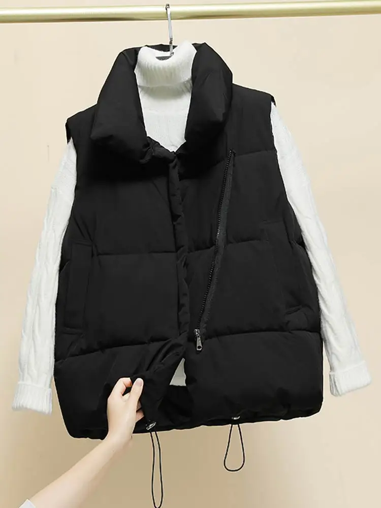 PinkyIsBlack 2022 New Winter Cotton Down Vest Women Loose Waistcoat Warm Cotton Padded Jacket Sleeveless Female Winter Waistcoat