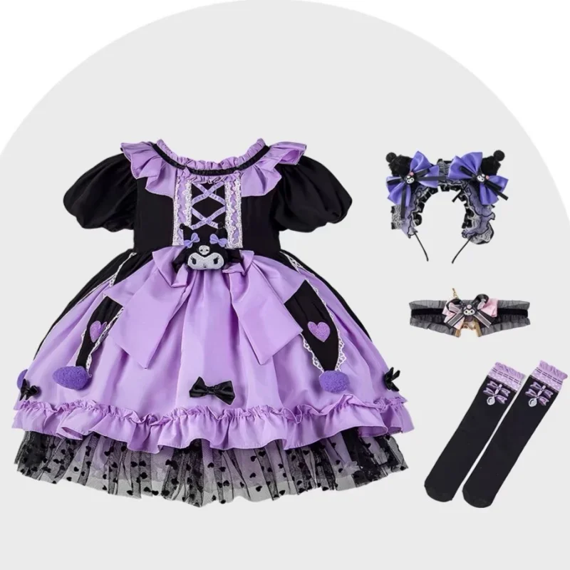 新 2024 サンリオコスプレクロミロリータプリンセスドレス夏の子供の