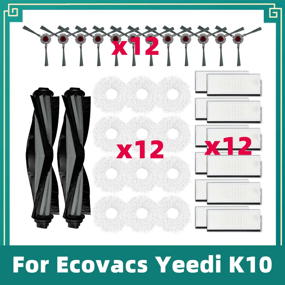

Compatible for Ecovacs Yeedi K10 Self-cleaning Robot Vacuum Cleaner Main Side Brush Hepa Filter Mop Cloths Accessories Spare Kit