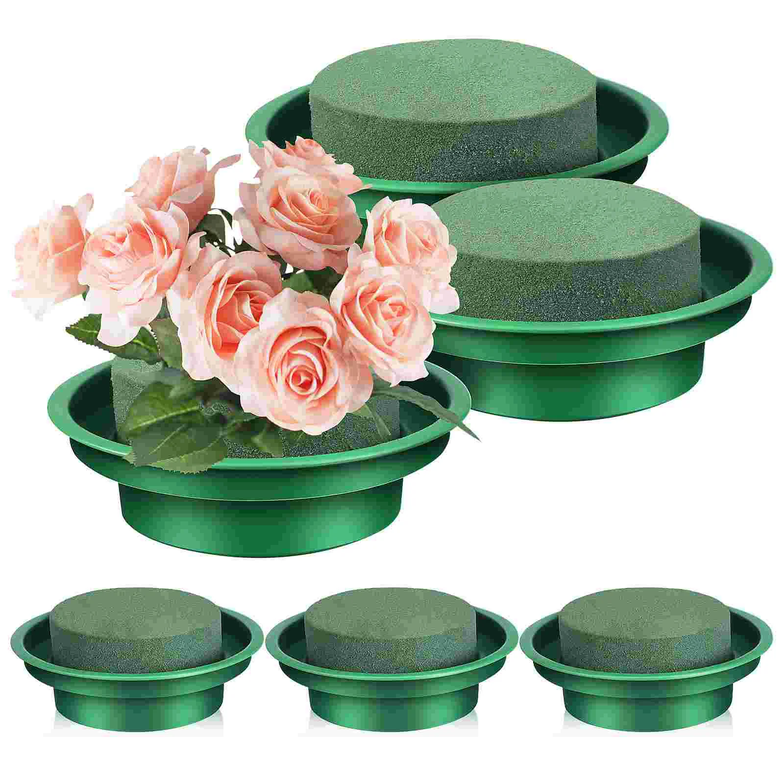 

6pcs Floral Foam Round Flower Cage Florist Floral Foam Crafting Foam Block for Flower Arrangement