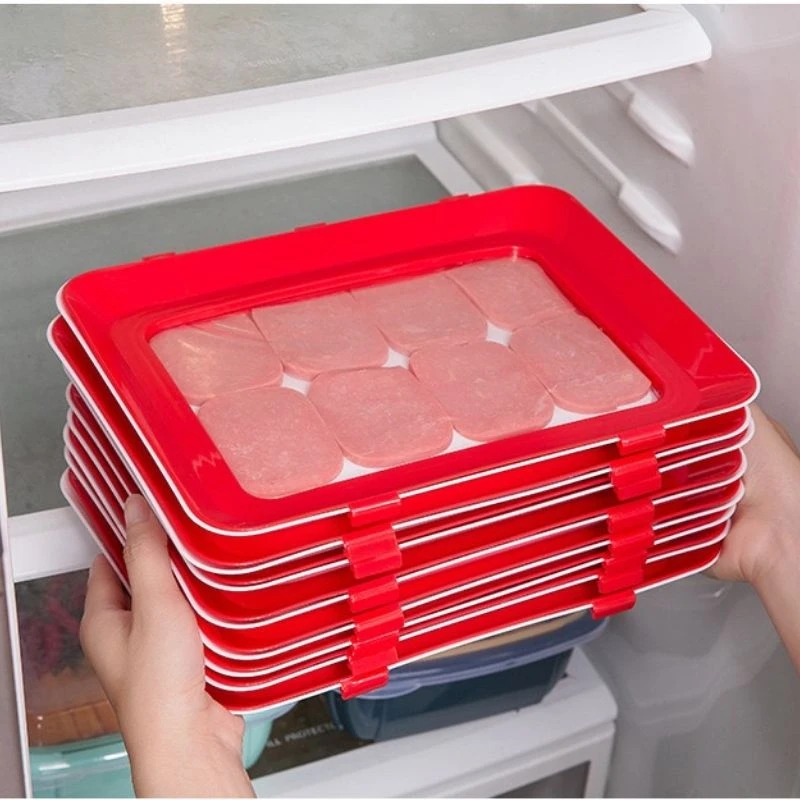 Food Preservation Tray Seafood Beef Ham Fresh-Keeping Tray Fresh Spacer Organizer Food Container Storage Kitchen Tools