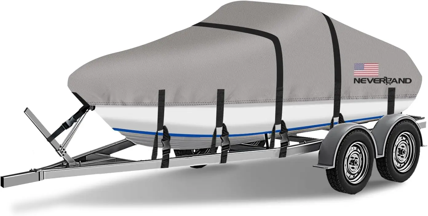Covers Fits Bass Boat, V-Hull and Tri-Hull Boat, Fish & Ski , Runabout Bowrider , 20' 21' 22' Foot Heavy