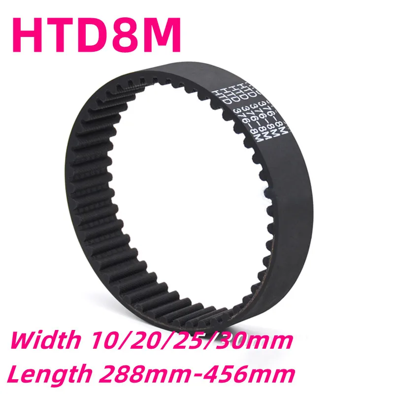 

HTD8M Black Rubber Timing Belt Width10/20/25/30mm Length 288mm 320mm 336mm 344mm 352mm 360mm 368mm 376mm 384mm 392mm 400mm-456mm