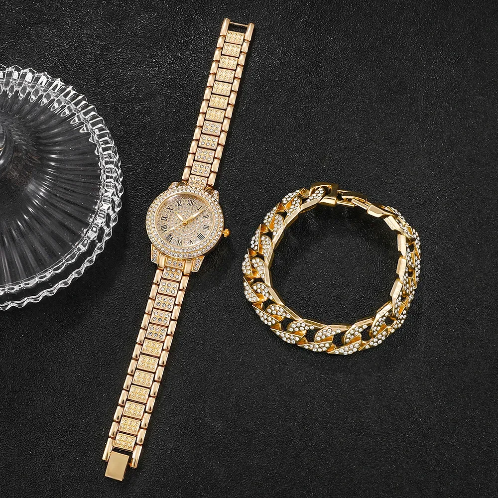Diamond Women Watches Gold Watch Ladies Wrist Watches Luxury Brand Rhinestone Womens Bracelet Watches Female Relogio Feminino 3