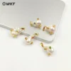 WT-MP138 WKT Natural Pearl & CZ Pendant Irregular Pearl With CZ Charm Women Fashion Necklace Women Gift Jewelry Findings 6