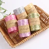 80M Metallic Shiny Natural Raffia Straw Yarn For Hand-knitted Crochet Grass Paper Hat HandBag Cushion Baskets Thread Summer DIY 3