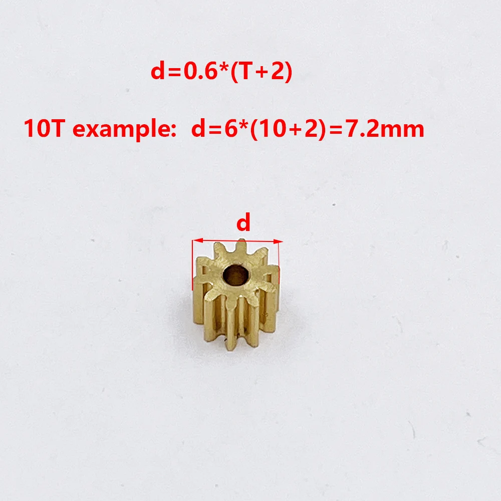 Motor Gear Transmission Gear 0.6 Modulus 8T 9T 10T 12T Teeth Copper Metal Gear 1.98mm Aperture Motor Spindle Gearwheel Fit 2mm 3.175mm Shaft