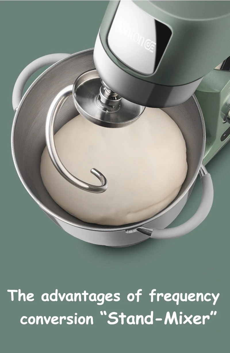 X7 Tilt-Head Electric Stand Mixer Professional Grade Chef Machine 7L 800W 304 Stainless Steel Frequency conversion  With 9 Gears