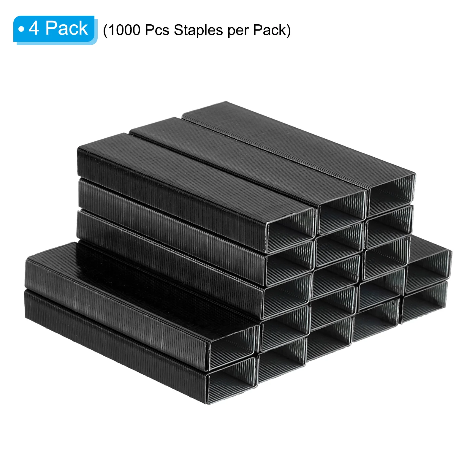 4000Pcs/4Pack 금속 스테이플 표준 스테이플러 스테이플 26/6 바인딩 기계 학교 용품 액세서리 1/4Inch Long Staples Black