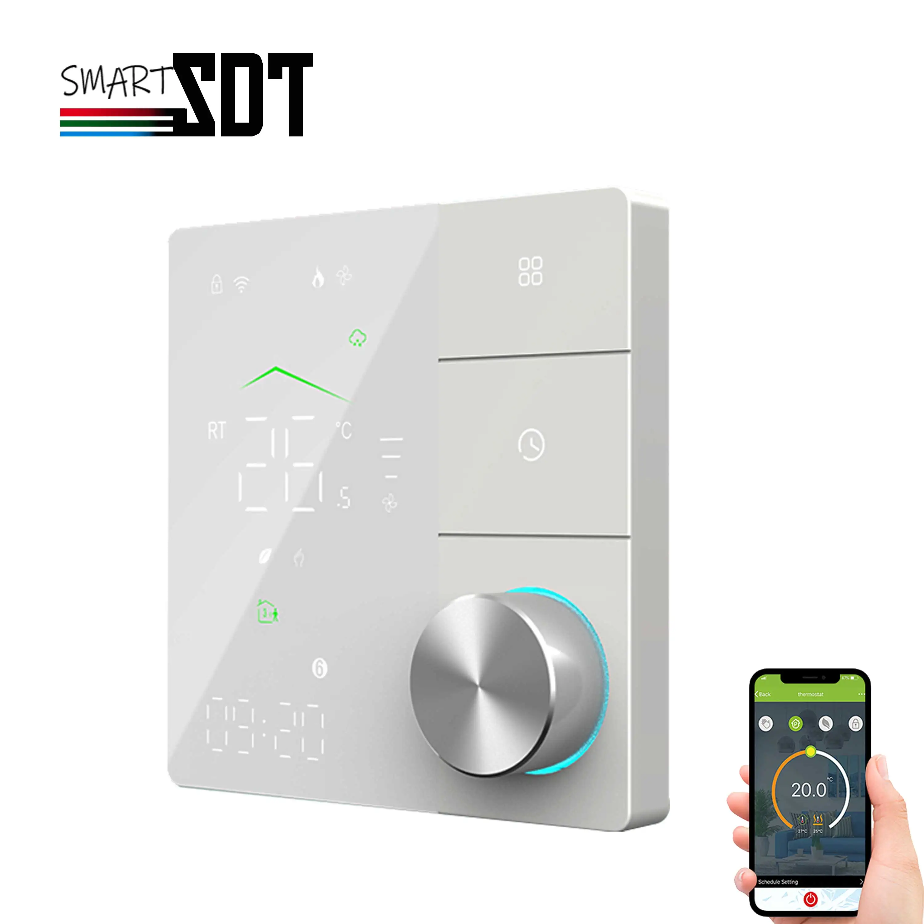 Termostato 24V 220V Rs485 E Wifi Per La Temperatura Di Gestione Del Sistema Hvac Residenziale Funziona Con Amazon Alexa,Google Assistant, 33 Alice