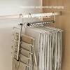 Folding Magic Pants Hangers 5/9layers Stainless Steel Space Saving Clothes Rack Organizer For Wardrobe Trousers Jeans Scarf 4