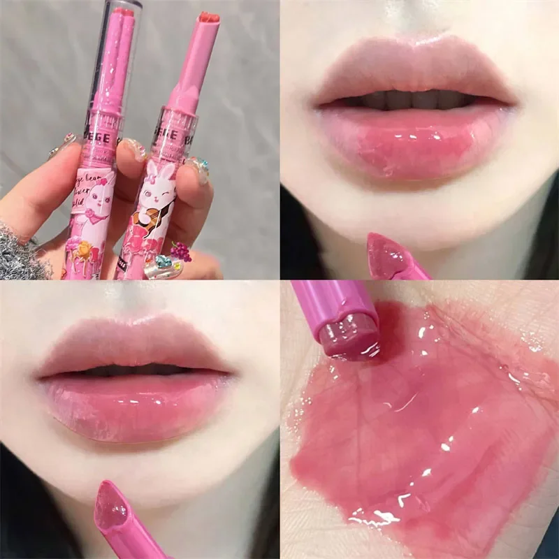 Pink Rabbit Solid Lip Gloss Love Shape Jelly Lipstick Langanhaltender, feuchtigkeitsspendender, spiegelnder Lippenbalsam, wasserfester Lippenpflege-Make-up – Detail 16