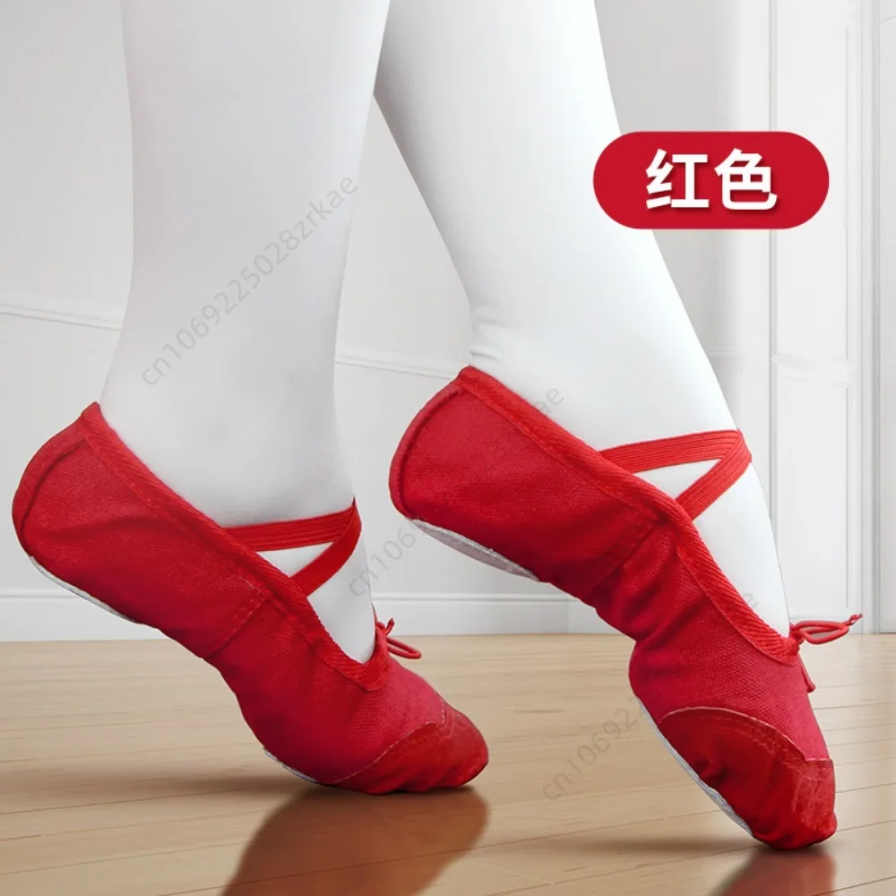 النساء الاطفال أحذية الباليه قماش الفتيات الرقص النعال انقسام وحيد الجمباز اليوغا أحذية رقص الأطفال الكبار أحذية راقصة الباليه